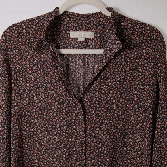 Loft Petites Button Down Floral Blouse - Picture 3 of 9